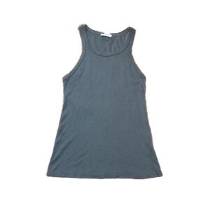 LACAUSA Anthropolgie Maya Organic Cotton Tank Top in Green, size XS